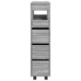 Narrow bathroom cabinet with wheels in Sonoma gray wood by , Lockers and storage cabinets - Ref: Foro24-855273, Price: 111,44...