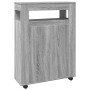 Narrow bathroom cabinet with wheels in Sonoma gray wood by , Lockers and storage cabinets - Ref: Foro24-855273, Price: 111,44...