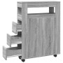 Narrow bathroom cabinet with wheels in Sonoma gray wood by , Lockers and storage cabinets - Ref: Foro24-855273, Price: 111,44...