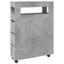 Narrow bathroom cabinet with wheels, gray wood concrete by , Lockers and storage cabinets - Ref: Foro24-855271, Price: 108,27...