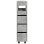 Narrow bathroom cabinet with wheels, gray wood concrete by , Lockers and storage cabinets - Ref: Foro24-855271, Price: 108,27...