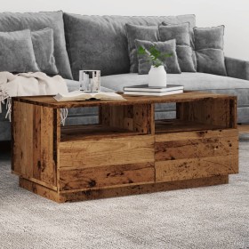 Aged wood coffee table with LED lights 90x49x40 cm by , Coffee table - Ref: Foro24-857710, Price: 114,20 €, Discount: %