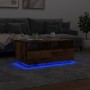 Aged wood coffee table with LED lights 90x49x40 cm by , Coffee table - Ref: Foro24-857710, Price: 114,35 €, Discount: %