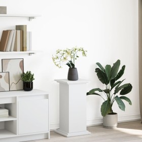 White wooden display pedestal with storage