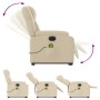 Electric reclining lift massage chair in cream fabric by , Armchairs - Ref: Foro24-3205247, Price: 336,49 €, Discount: %