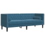 Sofá Chesterfield 3 plazas con cojines terciopelo azul de , Sofás - Ref: Foro24-372701, Precio: 297,83 €, Descuento: %