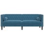 Sofá Chesterfield 3 plazas con cojines terciopelo azul de , Sofás - Ref: Foro24-372701, Precio: 297,83 €, Descuento: %