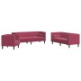 Chesterfield sofa set with 3-piece red velvet cushions. by , Sofas - Ref: Foro24-3209285, Price: 745,35 €, Discount: %