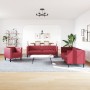 Chesterfield sofa set with 3-piece red velvet cushions. by , Sofas - Ref: Foro24-3209285, Price: 745,35 €, Discount: %