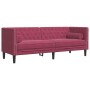 Set sofás Chesterfield con cojines 3 pzas terciopelo rojo tinto de , Sofás - Ref: Foro24-3209285, Precio: 745,35 €, Descuento: %