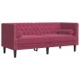 Chesterfield-Sofagarnitur mit 3-teiligen Kissen aus bordeauxrotem Samt. von , Sofas - Ref: Foro24-3209285, Preis: 745,35 €, R...