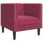 Set sofás Chesterfield con cojines 3 pzas terciopelo rojo tinto de , Sofás - Ref: Foro24-3209285, Precio: 745,35 €, Descuento: %