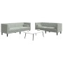 Chesterfield sofa set with 2 light gray velvet cushions. by , Sofas - Ref: Foro24-3209291, Price: 579,95 €, Discount: %