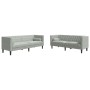 Chesterfield sofa set with 2 light gray velvet cushions. by , Sofas - Ref: Foro24-3209291, Price: 579,95 €, Discount: %