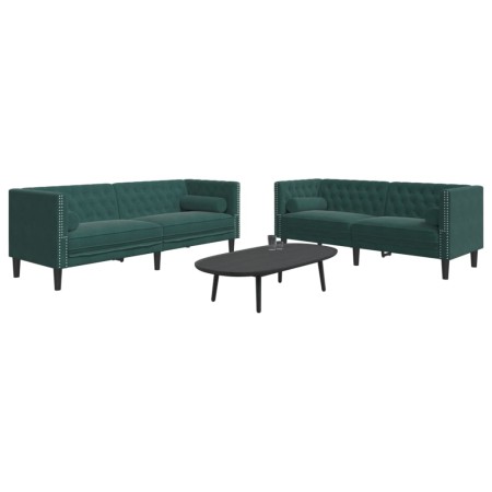 Set de sofás Chesterfield con cojines 2 piezas terciopelo verde de , Sofás - Ref: Foro24-3209293, Precio: 574,99 €, Descuento: %