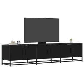 Engineered wood TV stand in black, 180x35x41 cm by , TV Furniture - Ref: Foro24-3300785, Price: 137,99 €, Discount: %