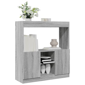 Aparador de madera de ingeniería gris Sonoma 92x33x100 cm de , Librerías y estanterías - Ref: Foro24-855129, Precio: 85,99 €,...