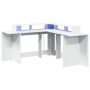 Engineered wood white desk with LED light 152x152x91 cm by , Desks - Ref: Foro24-3309456, Price: 183,32 €, Discount: %