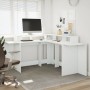 Engineered wood white desk with LED light 152x152x91 cm by , Desks - Ref: Foro24-3309456, Price: 183,32 €, Discount: %