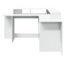 Engineered wood white desk with LED light 152x152x91 cm by , Desks - Ref: Foro24-3309456, Price: 183,32 €, Discount: %