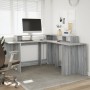 Desk with LED lights, engineered wood in gray Sonoma finish, 152x152x91 cm. by , Desks - Ref: Foro24-3309461, Price: 189,64 €...