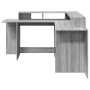 Desk with LED lights, engineered wood in gray Sonoma finish, 152x152x91 cm. by , Desks - Ref: Foro24-3309461, Price: 189,64 €...