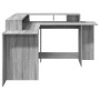 Desk with LED lights, engineered wood in gray Sonoma finish, 152x152x91 cm. by , Desks - Ref: Foro24-3309461, Price: 189,64 €...