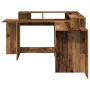 Engineered aged wood LED desktop 152x152x91 cm by , Desks - Ref: Foro24-3309463, Price: 182,96 €, Discount: %