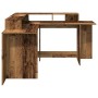 Engineered aged wood LED desktop 152x152x91 cm by , Desks - Ref: Foro24-3309463, Price: 182,96 €, Discount: %