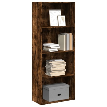 Estantería madera de ingeniería roble ahumado 60x30x152 cm de , Librerías y estanterías - Ref: Foro24-857912, Precio: 71,99 €...