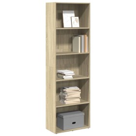 Engineered wood bookshelf in Sonoma oak, 60x30x189 cm by , Bookcases and shelves - Ref: Foro24-857919, Price: 82,99 €, Discou...