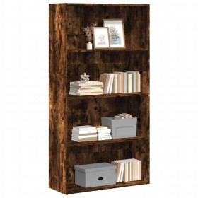 Estantería madera de ingeniería roble ahumado 80x30x152 cm de , Librerías y estanterías - Ref: Foro24-857944, Precio: 76,76 €...