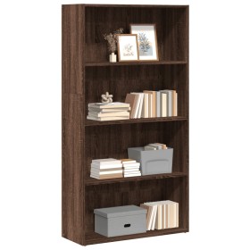 Estantería madera de ingeniería marrón roble 80x30x152 cm de , Librerías y estanterías - Ref: Foro24-857946, Precio: 79,03 €,...