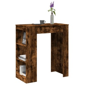 High bar table with smoked oak shelves 95x47x103.5 cm by , Kitchen and dining tables - Ref: Foro24-854386, Price: 82,78 €, Di...