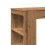 Tall table with oak wood shelves, artisan design, 95x47x103.5 cm by , Kitchen and dining tables - Ref: Foro24-854390, Price: ...