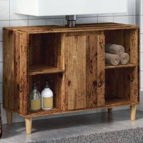 Aged engineered wood bathroom cabinet 80x33x60 cm by , bathroom vanities - Ref: Foro24-857133, Price: 62,99 €, Discount: %