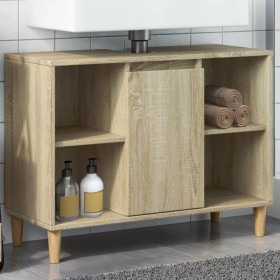 Engineered wood bathroom furniture in Sonoma oak, 80x33x60 cm. by , bathroom vanities - Ref: Foro24-857131, Price: 61,12 €, D...