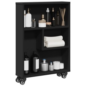 Carrito de almacenaje estrecho madera negro 48x13x68 cm de , Librerías y estanterías - Ref: Foro24-855224, Precio: 47,25 €, D...