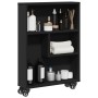 Narrow black wooden storage cart 48x13x68 cm by , Bookcases and shelves - Ref: Foro24-855224, Price: 45,99 €, Discount: %