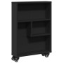 Narrow black wooden storage cart 48x13x68 cm by , Bookcases and shelves - Ref: Foro24-855224, Price: 45,99 €, Discount: %