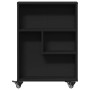 Narrow black wooden storage cart 48x13x68 cm by , Bookcases and shelves - Ref: Foro24-855224, Price: 45,99 €, Discount: %