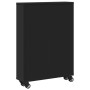 Carrito de almacenaje estrecho madera negro 48x13x68 cm de , Librerías y estanterías - Ref: Foro24-855224, Precio: 45,99 €, D...