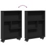 Narrow black wooden storage cart 48x13x68 cm by , Bookcases and shelves - Ref: Foro24-855224, Price: 45,99 €, Discount: %