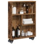 Narrow storage cart in aged wood 48x13x68 cm by , Bookcases and shelves - Ref: Foro24-855230, Price: 48,17 €, Discount: %