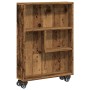 Narrow storage cart in aged wood 48x13x68 cm by , Bookcases and shelves - Ref: Foro24-855230, Price: 48,17 €, Discount: %