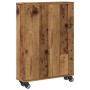 Narrow storage cart in aged wood 48x13x68 cm by , Bookcases and shelves - Ref: Foro24-855230, Price: 48,17 €, Discount: %