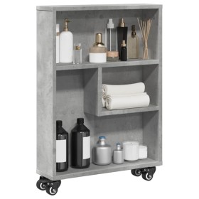 Narrow grey wooden storage cart