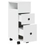 Narrow bathroom cabinet with wheels, engineered wood, white by , Lockers and storage cabinets - Ref: Foro24-855232, Price: 53...