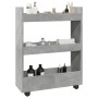 Narrow storage cart 3 levels wood gray concrete by , Kitchen and dining carts - Ref: Foro24-855253, Price: 53,88 €, Discount: %