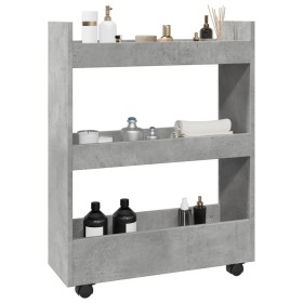 Narrow storage cart 3 levels wood gray concrete by , Kitchen and dining carts - Ref: Foro24-855253, Price: 51,99 €, Discount: %